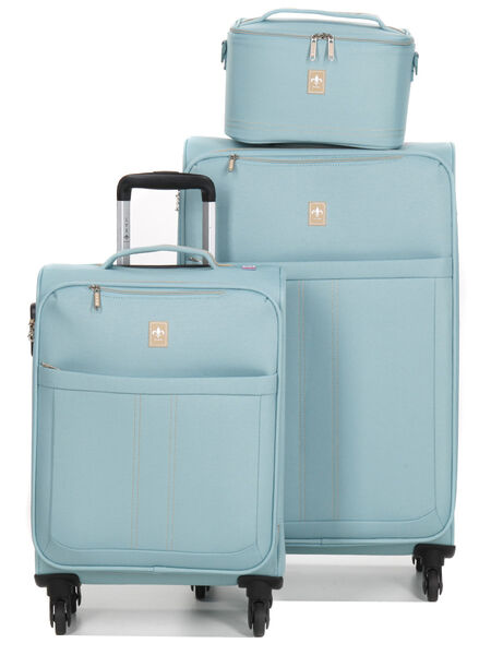 Ensemble 2 valises souples Las Vegas et vanity Bleu