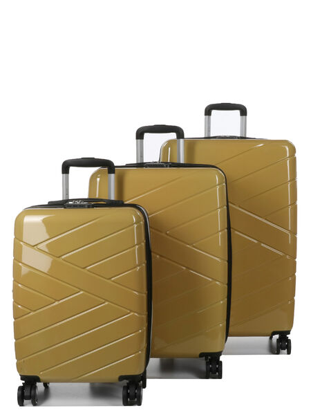Ensemble 3 valises rigides extensibles Morelia Moutarde
