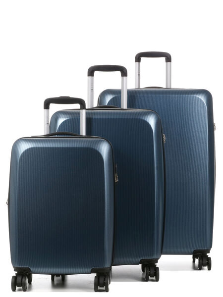 Ensemble 3 valises rigides extensibles Bergen Bleu