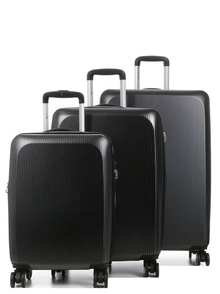 Ensemble 3 valises rigides extensibles Bergen Noir