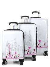 Ensemble 3 valises Madisson Monuments Paris Blanc