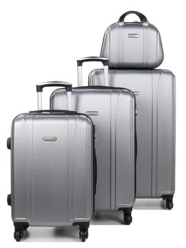 Ensemble 3 valises rigides Riyad et vanity Silver