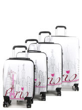 Ensemble 4 valises Madisson Monuments Paris Blanc