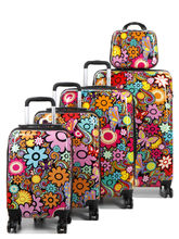 Ensemble 4 valises Madisson Pop flower et vanity Orange