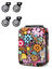 Ensemble 4 valises rigides Pop flower et vanity Orange