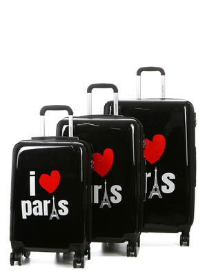 Ensemble 3 valises Madisson I Love Paris Noir