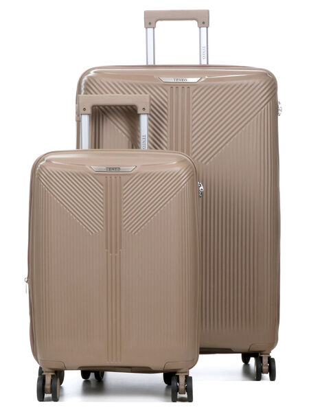 Ensemble 2 valises rigides extensibles Deltea Kaki