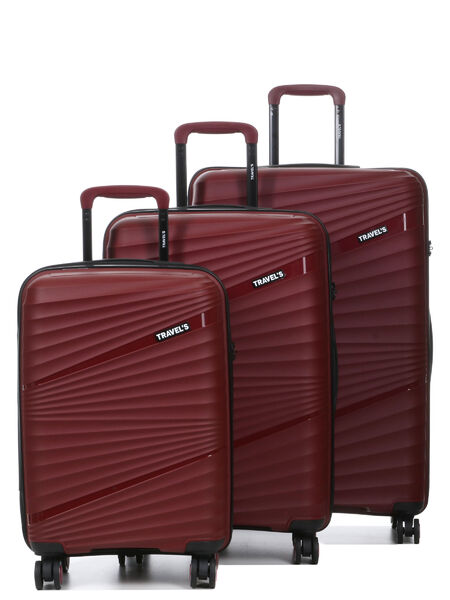 Ensemble 3 valises rigides Milos Rouge