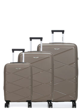 Ensemble 3 valises rigides extensibles Kos 2 Champagne