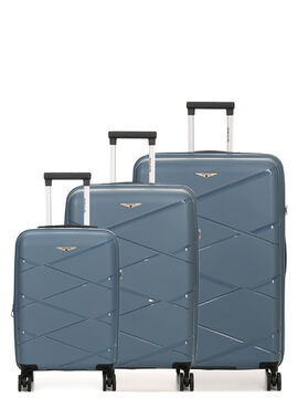 Ensemble 3 valises rigides extensibles Kos 2 Bleu Orage