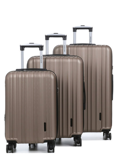 Ensemble 3 valises rigides extensibles Braga 3 Taupe