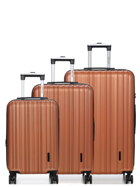 Ensemble 3 valises rigides extensibles Braga 3 Orange