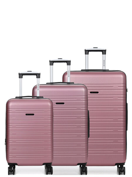 Ensemble 3 valises extensibles Bologne 2 Rose