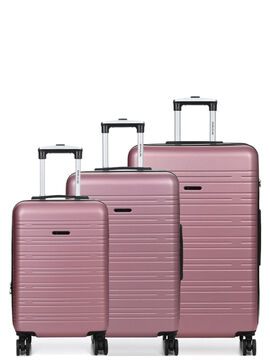 Ensemble 3 valises extensibles Bologne 2 Rose