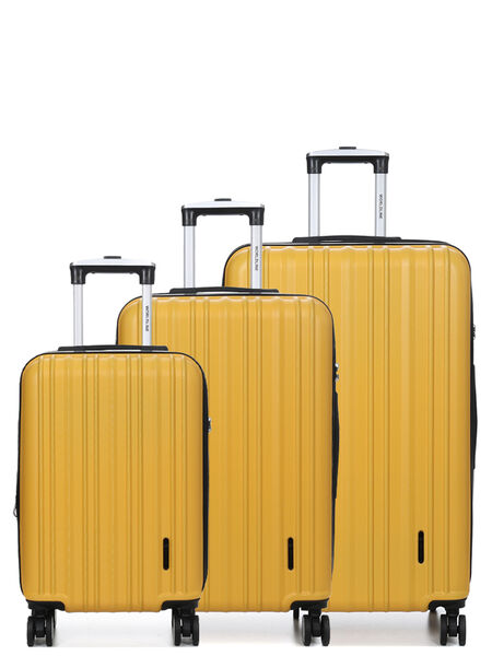 Ensemble 3 valises rigides extensibles Braga 3 Jaune