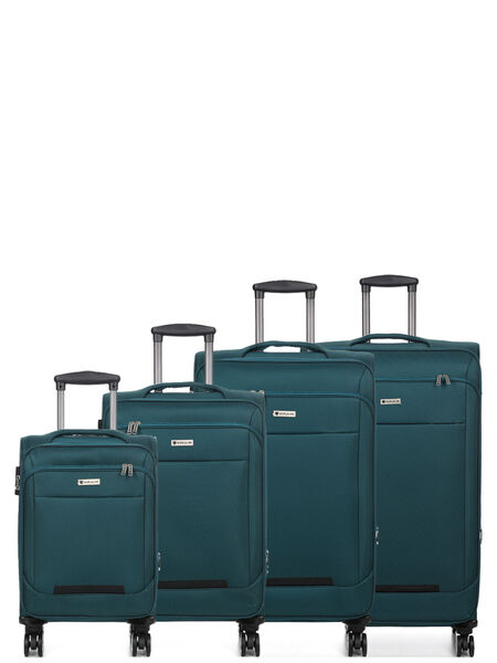Ensemble 4 valises souples extensibles Corinthe Bleu Canard
