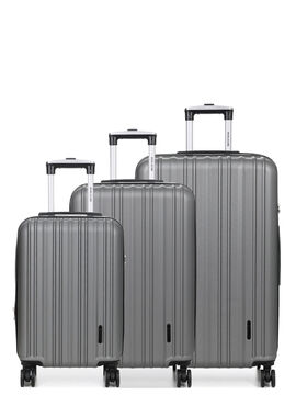 Ensemble 3 valises rigides extensibles Braga 3 Gris Fonc�