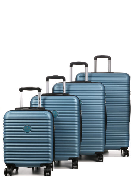 Ensemble 4 valises rigides extensibles Linz 3 Bleu Orage