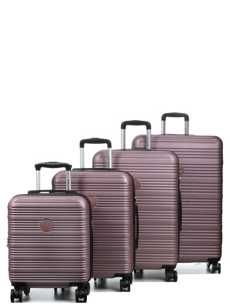 Ensemble 4 valises rigides extensibles Linz 3 Rose