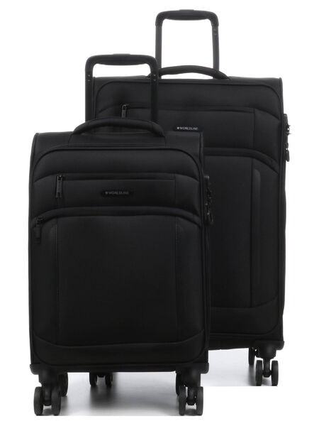 Ensemble 2 valises souples extensibles Héraklion 55 et 69 cm Noir