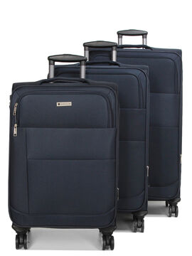 Ensemble 3 valises souples extensibles Agadir Bleu