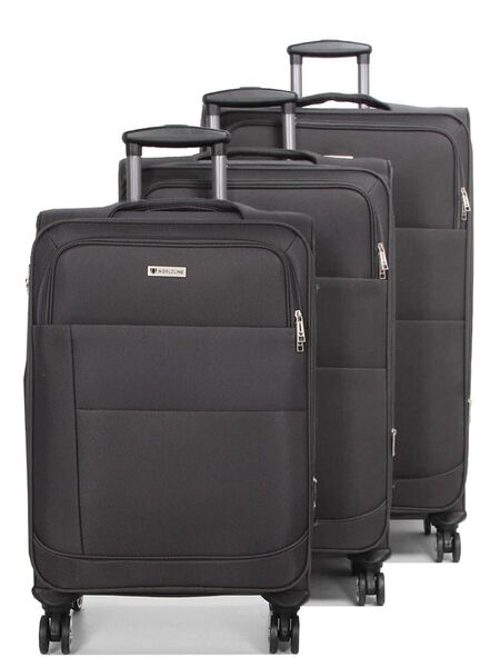 Ensemble 3 valises souples extensibles Agadir Gris