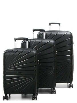 Ensemble 3 valises rigides extensibles Abidjan Noir