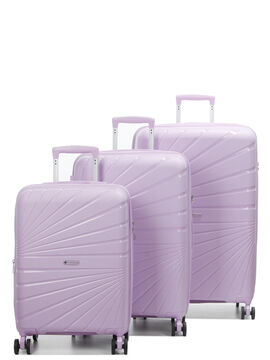 Ensemble 3 valises rigides extensibles Abidjan Mauve