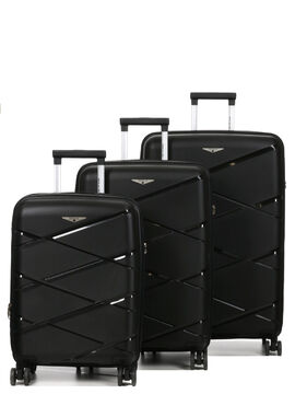 Ensemble 3 valises rigides extensibles Kos Noir