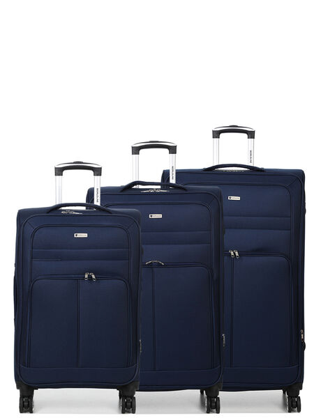 Ensemble 3 valises souples extensibles Horta 3 Bleu Marine