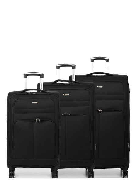 Ensemble 3 valises souples extensibles Horta 3 Noir