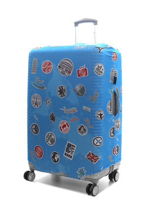 Housse de valise Airtex Fantaisie Stickers - L Bleu Logo