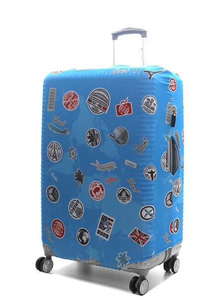 Housse de valise Fantaisie Stickers - L Bleu Logo