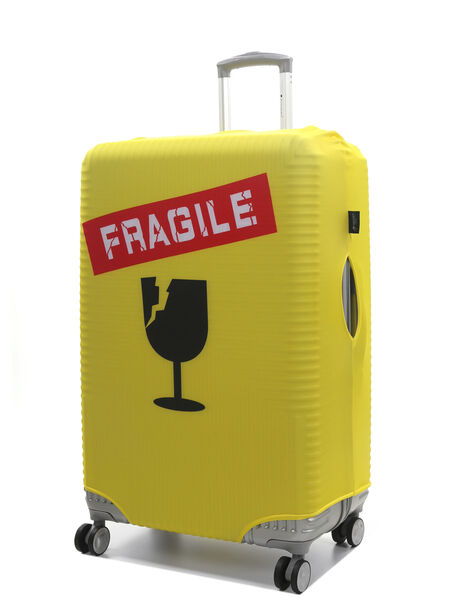 Housse de valise Fantaisie Fragile - L Jaune Fragile