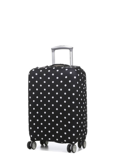 Housse de valise extensible Black with White Dots S Noir
