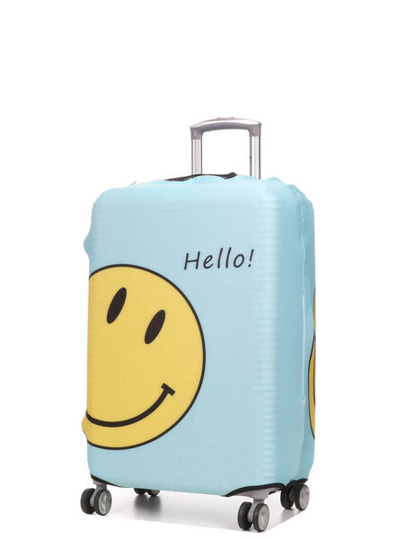 Housse de valise extensible Smiley Face M Bleu Dragée