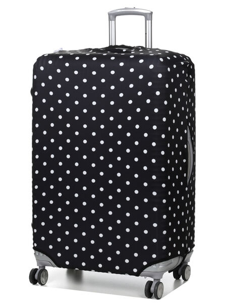Housse de valise extensible Black with White Dots L
