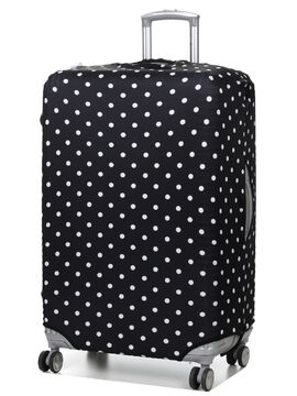 Housse de valise extensible Black with White Dots L