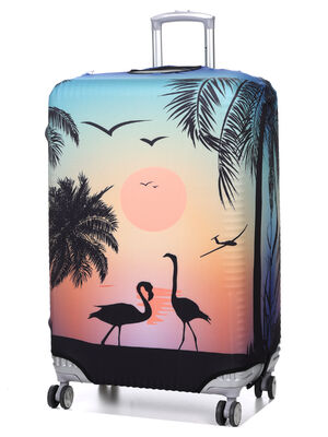 Housse de valise Periea Sunset Flamingos L Orange