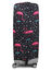 Housse de valise extensible Black with Pink Flamingos XL Noir