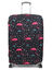 Housse de valise extensible Black with Pink Flamingos XL Noir