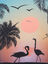 Housse de valise extensible Sunset Flamingos XL Orange
