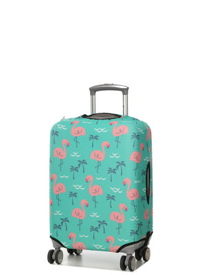 Housse de valise Periea Green with Pink Flamingos S Vert