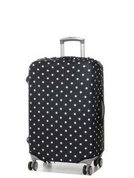 Housse de valise extensible Black with White Dots M