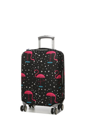 Housse de valise Periea Black with Pink Flamingos S Noir