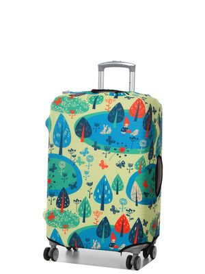 Housse de valise Periea Yellow and Blue Woodland M Vert