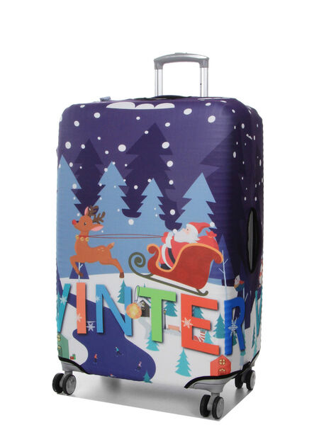 Housse de valise extensible Winter L Bleu
