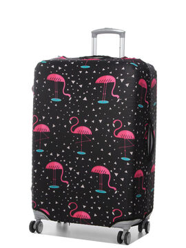 Housse de valise extensible Black with Pink Flamingos L