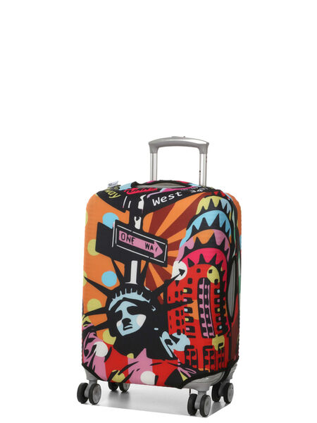 Housse de valise extensible Pop Art Statue of Liberty S Jaune