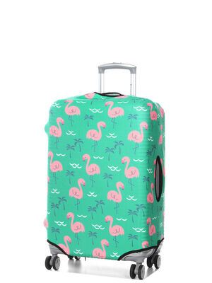 Housse de valise Periea Green with Pink Flamingos M Vert